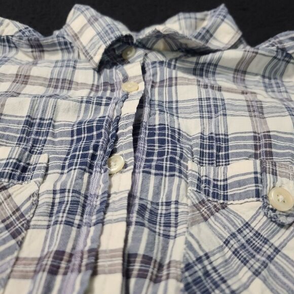 Liz Claiborne Womens Button Up Blouse Multicolor Size 1X Cotton Blend Stretch - Picture 9 of 12